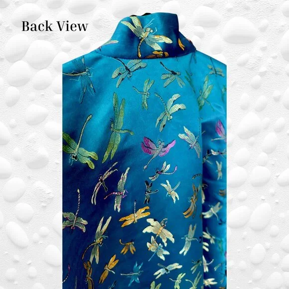 ✨ Turquoise Dragonfly Kimono – XL – Belted, Pockets, Stunning Detail ✨ - Picture 6 of 8